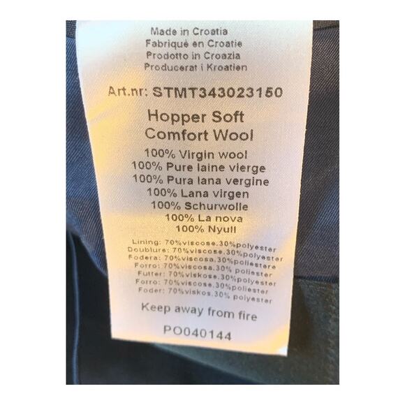 J Lindeberg Men's Navy Blue 2 Button Blazer Virgin Wool 48R - Picture 6 of 6